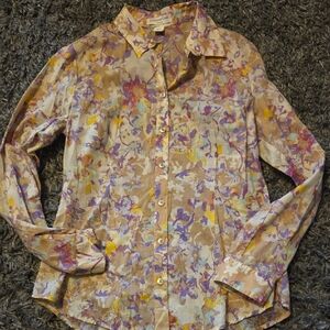 Coldwater Creek Floral Button Down Shirt - Multicolor